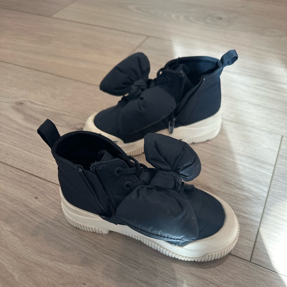 Zara Girls black bow boots